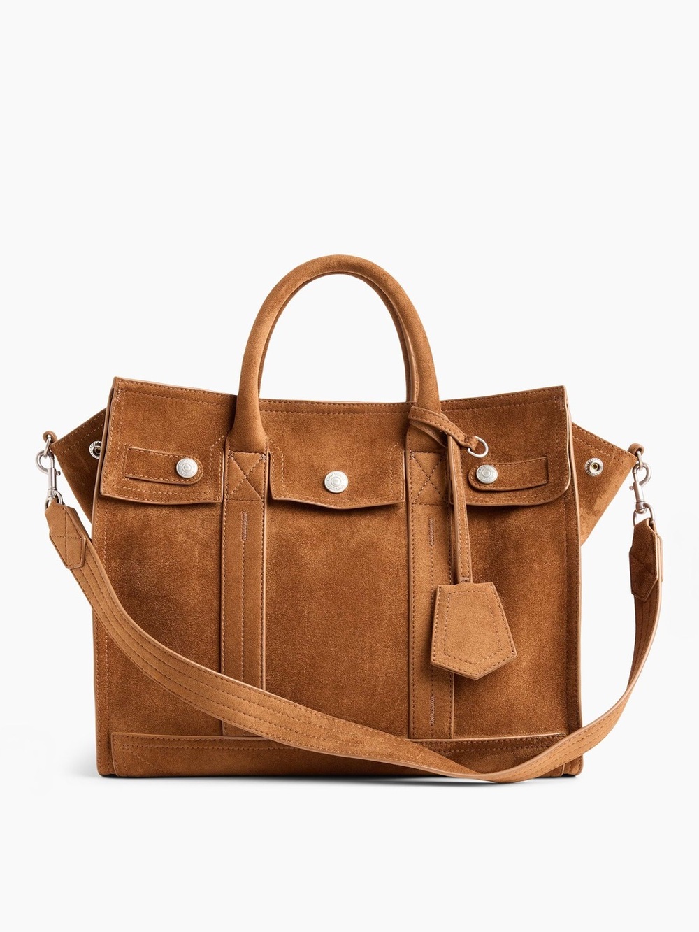GAP Vegan Suede Five Pocket Tote - Brown, Medium (NWT)